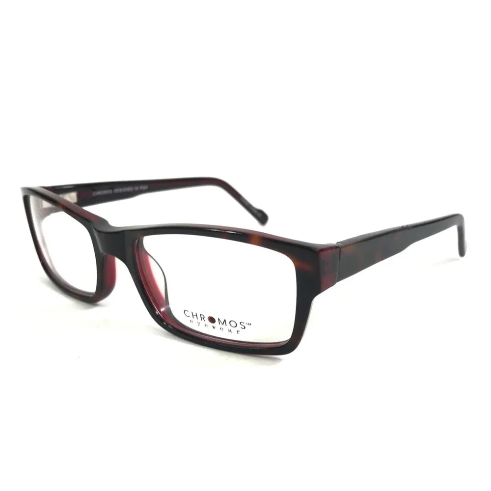 Chromos Eyewear Eyeglasses Frames PENN DEMI PINK Rectangle Full Rim 54-19-140